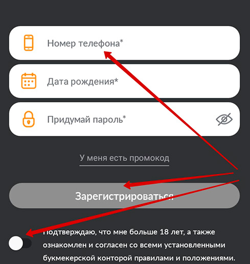 Указание персональных сведений