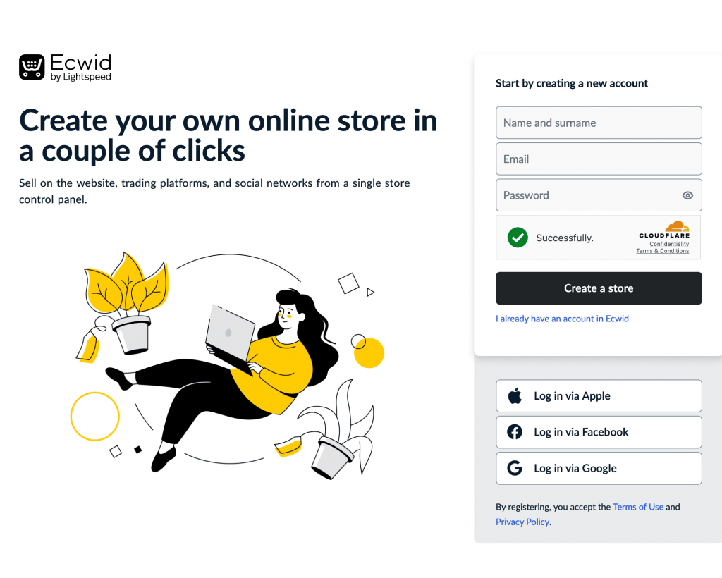 Ecwid registration