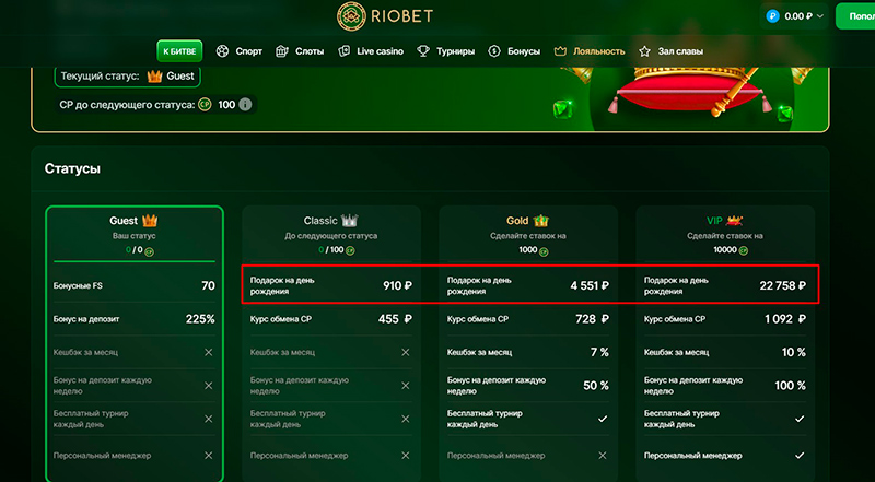 Подарок на день рождения