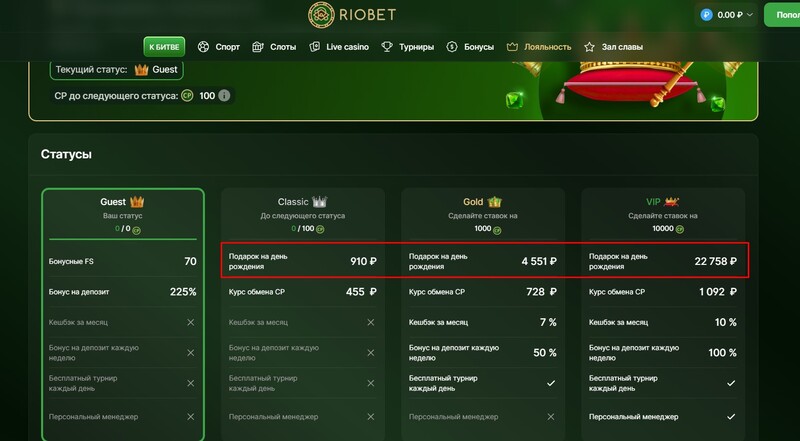 Подарок на день рождения