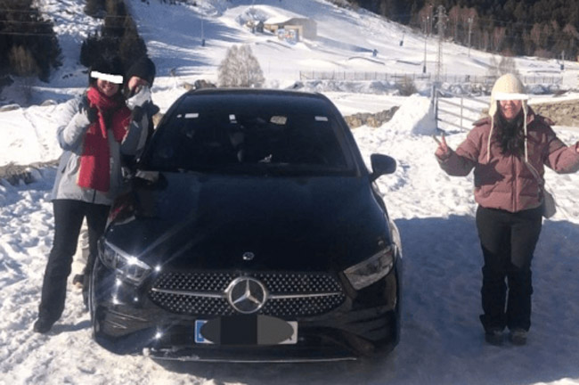 Застряли в снегу на курорте