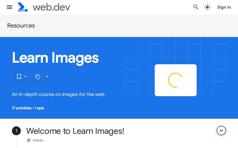 Курс Learn Images на web.dev Курс по изображениям на web.dev