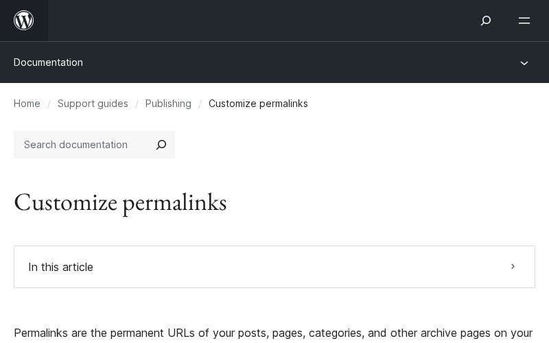 Настройка постоянных ссылок в WordPress Документация WordPress о постоянных ссылках