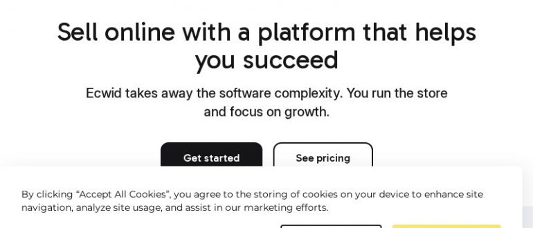 Главная страница платформы Ecwid