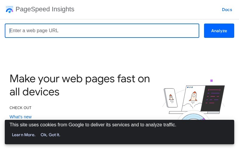 Проверка страницы в PageSpeed Insights Сервис PageSpeed Insights