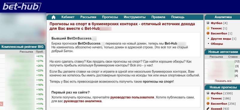 Официальный сайт Бетхаб Беттинговый сервис