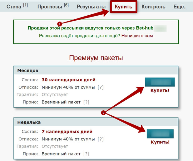 Приобретение набора прогнозов Платные капперские услуги