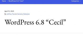 Анонс релиза WordPress 6.8 Cecil